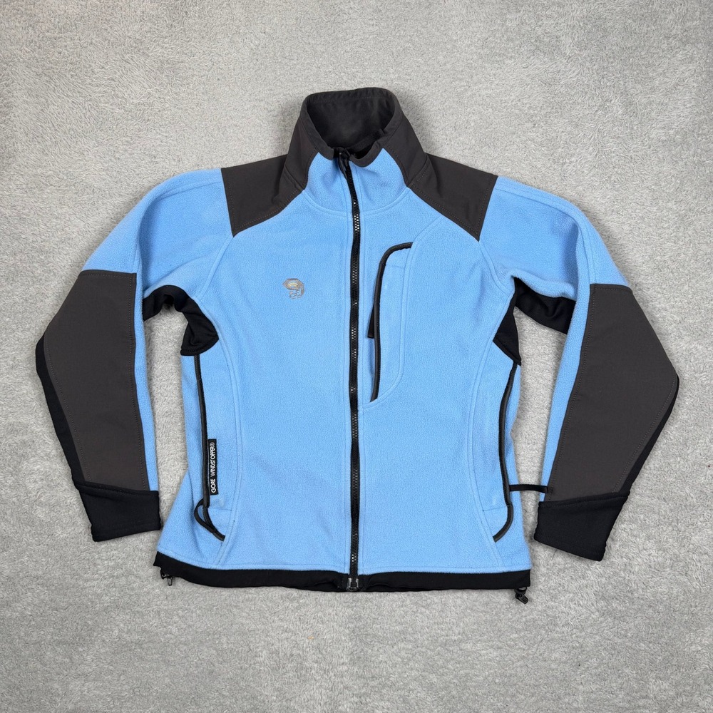Mountain Hardwear Gore Windstopper Fleece Jacket Blue Black Womens Size 6‎ USA